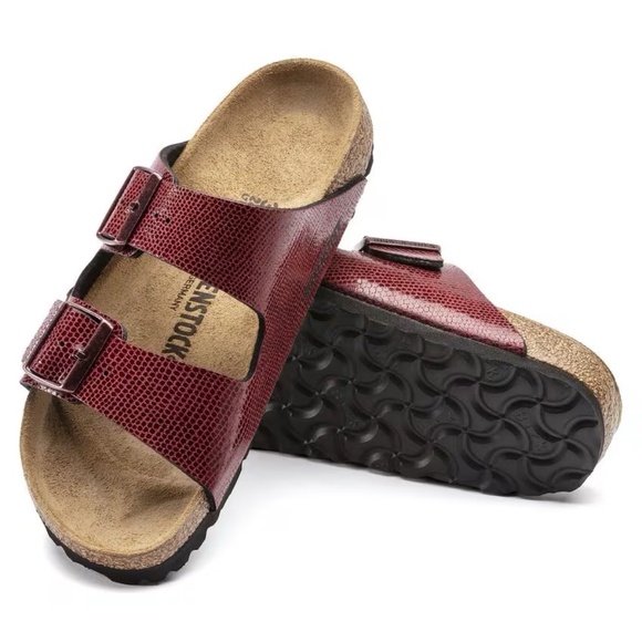 Birkenstock Arizona Birko-Flor - Magical Metallic Maroon Women's 37 - Picture 7 of 8